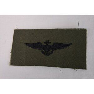 Naval Aviator Patch "Pilot Wings" Military Surplus OD Olive Drab Subdued 4" x 2"